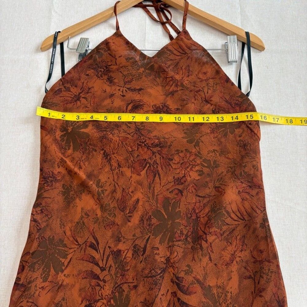 Vintage Laundry by Shelli Segal Rust Brown Floral Maxi Dress Sz 6 Dark Romantic - Picture 10 of 12